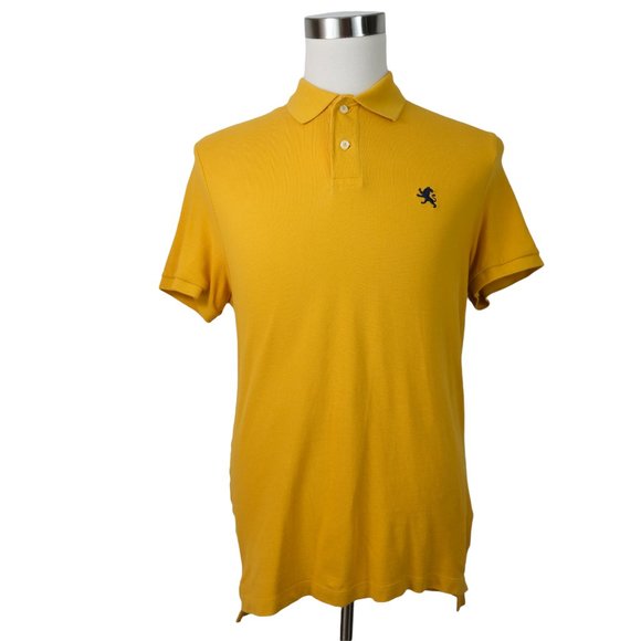 Express Polo Men's Medium Mustard Yellow 100% Cotton - Picture 2 of 9